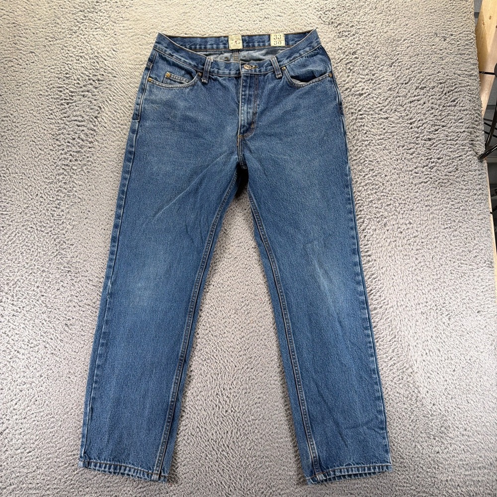 RedHead Jeans Mens 33x30 Blue Cotton Denim Straight Leg Faded Workwear Travel